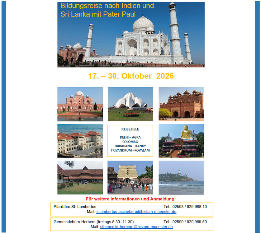 17.10. - 30.10.2026 Indienreise...