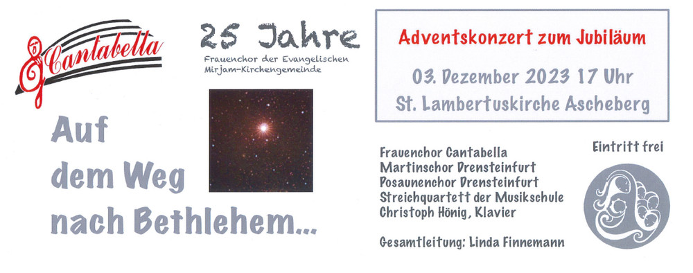 03. Dezember 2023 - 17:00 Uhr in der St. Lambertuskirche in Ascheberg
