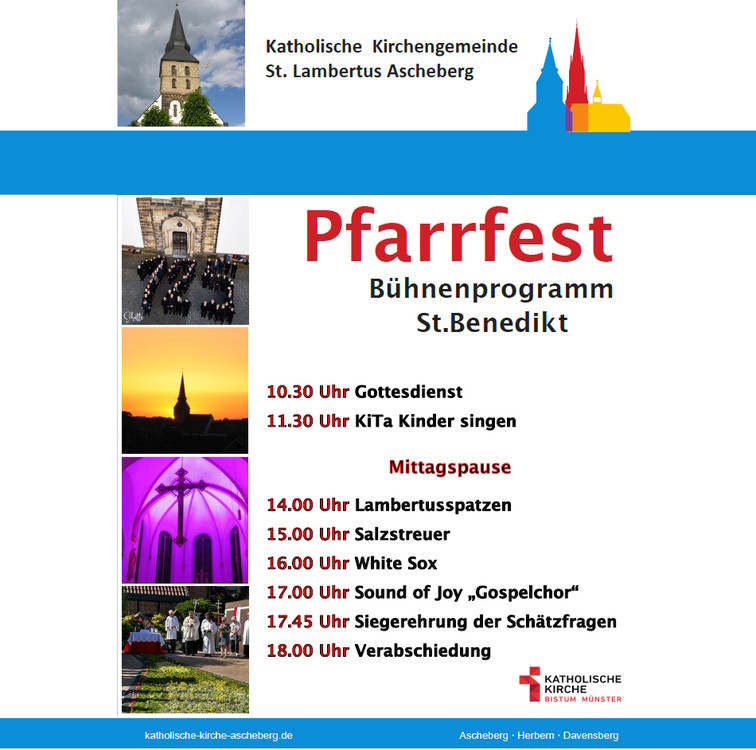 Bühnenprogramm zum Pfarrfest...