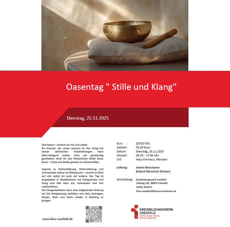 25.11.2025 - Oasentag - 'Stille und Klang'