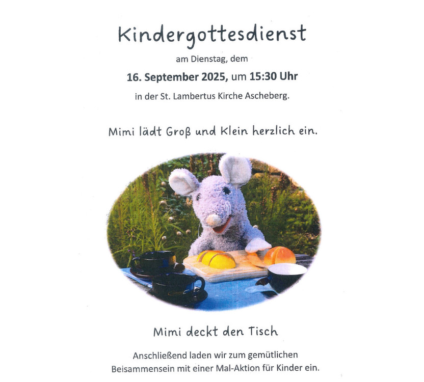 Kindergottesdienst am 16.09.2025