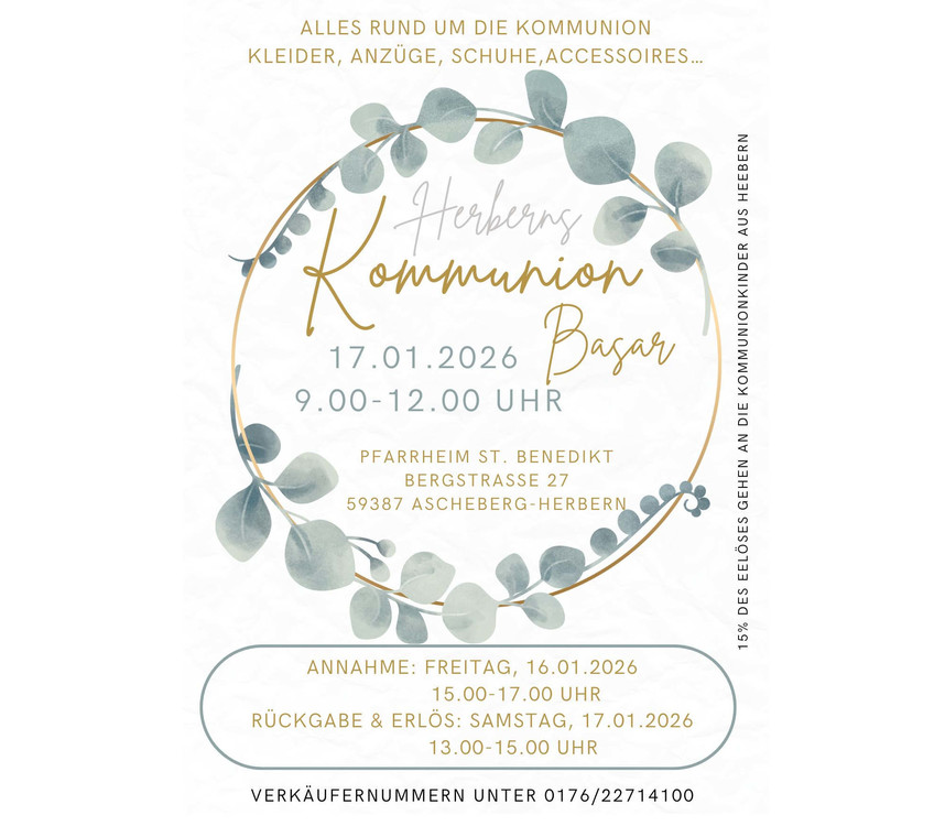 Kommunion-Basar in Herbern, am17.01.2026 im Pfarrheim