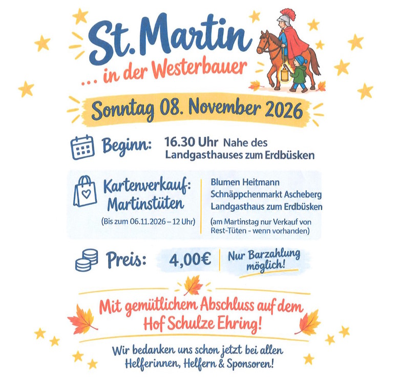 am So 08.11.2026 - ab 16:30 Uhr