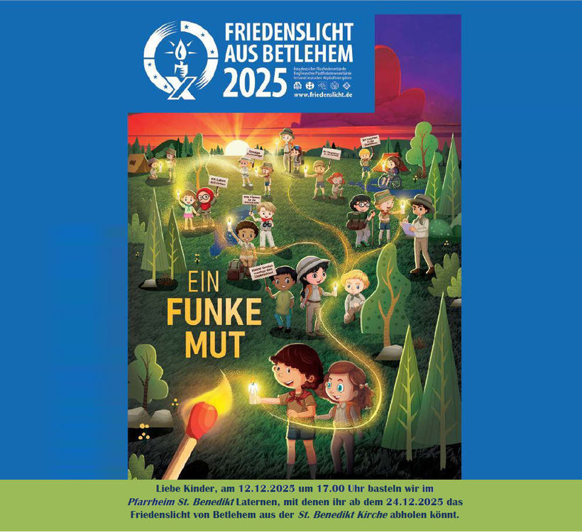 Friedenslicht - Laternenbasteln am 12.12.2025 um 17.00 Uhr