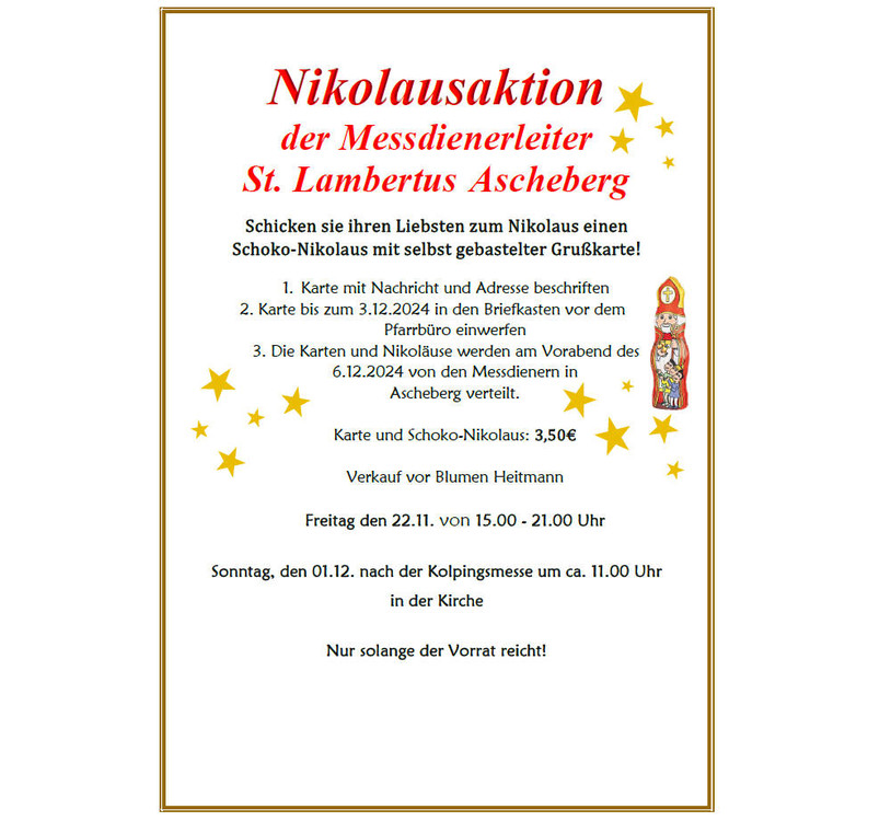 Nikolausaktion der Messdienerleiter