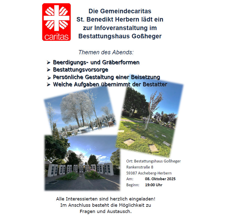 Caritas-Infoveranstaltung am 08.10.25 - 19:00 Uhr